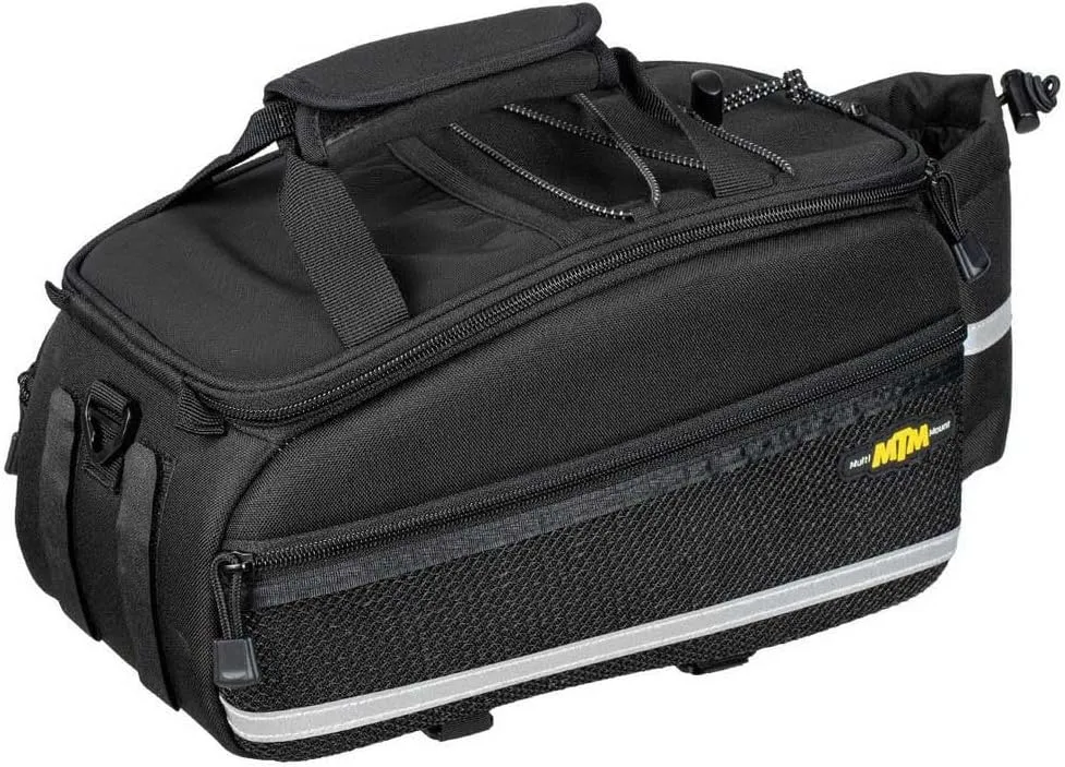 Topeak MTM Multi Mount TrunkBag EX, Water Resistant Cycle Trunk Bag with expandable pannier sides to fit KLICKfix/Racktime Snapit or MIK Adapter Pannier Racks, Black