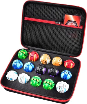 Toy Organizer Storage Case Compatible with Bakugan Figures, BakuCores and Armored Alliance, Geogan Rising Battle Action Figure, Mini Toys Container Holder Bakugons Box with Mesh Pocket (Bag Only)