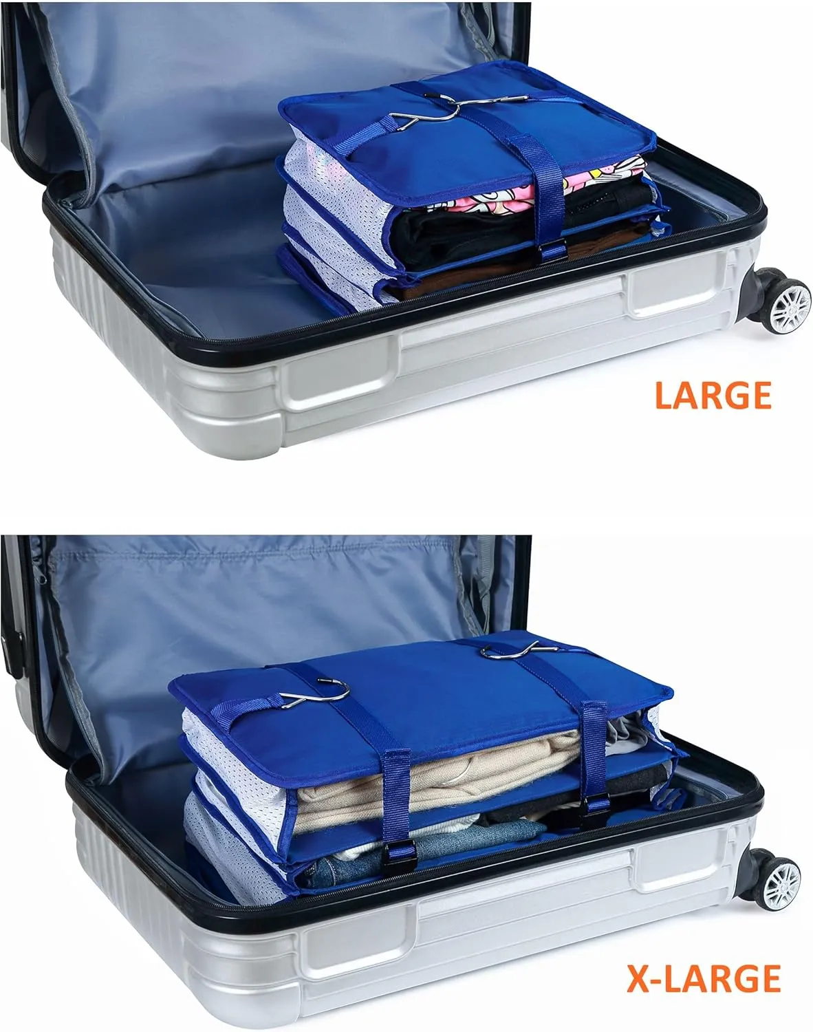 Travel Luggage Organizer Portable Hanging Travel Shelves Bag Multiple Compartments Packing Cube Organizer for Carry on Closet Suitcase Rose
