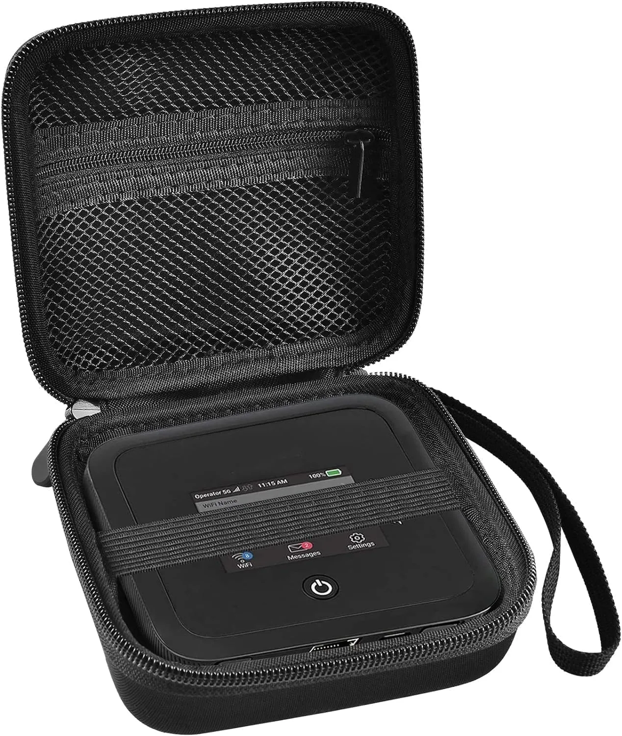 Travel Router Case Compatible with NETGEAR Nighthawk M6 Pro/ M6 M7 Pro MR6150 6500/ M5 5G MR5200 5100/ M1 M2 Mobile Hotspot. WiFi Router Storage Carrying Holder with Mesh Pocket (Box Only)