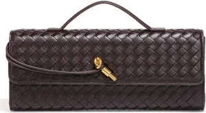 Trendy Woven Evening Clutch Purses Women Underarm Shoulder Handbag Cute Satchels Crossbody Purse PU Leather Wallet