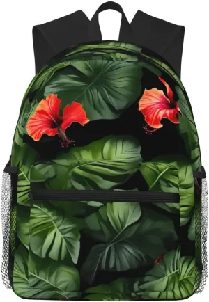 Tropical Flowers and Foliage Lightweight and Comfortable Casual Backpack MultiPurpose Day Bag, Travel Laptop Backpack