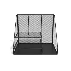 TRU RED™ 8 Compartment Wire Mesh Desk Organizer, Matte Black (TR57533)