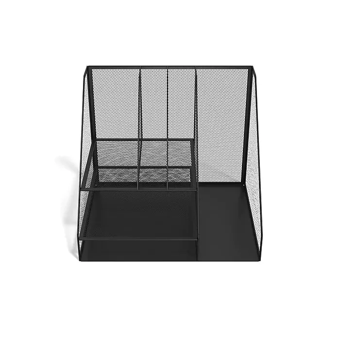 TRU RED™ 8 Compartment Wire Mesh Desk Organizer, Matte Black (TR57533)