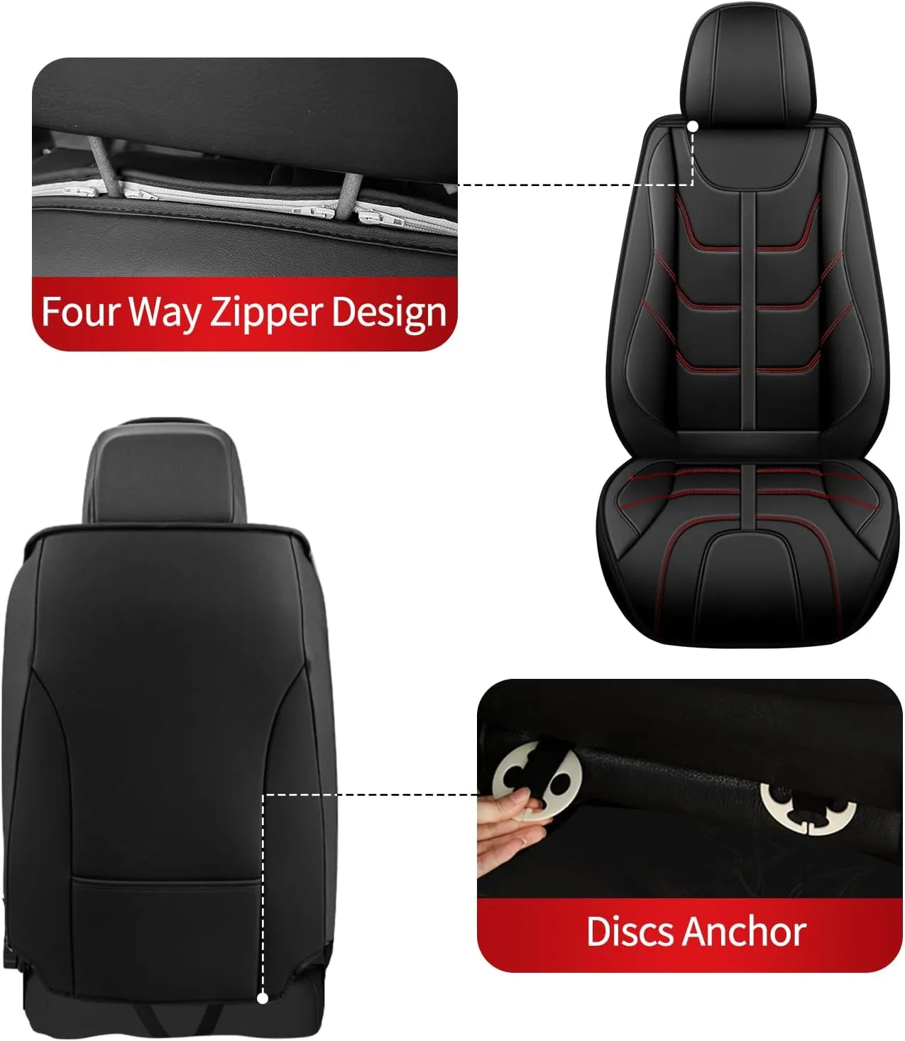 TTX LIGHTING Front Seat Covers Fit for Mazda CX-30 2020-2024 2025 Waterproof Leather 2 Front Seat Covers Automotive Seat Cushion Car Seat Protectors with Airbag Compatible (Redline)