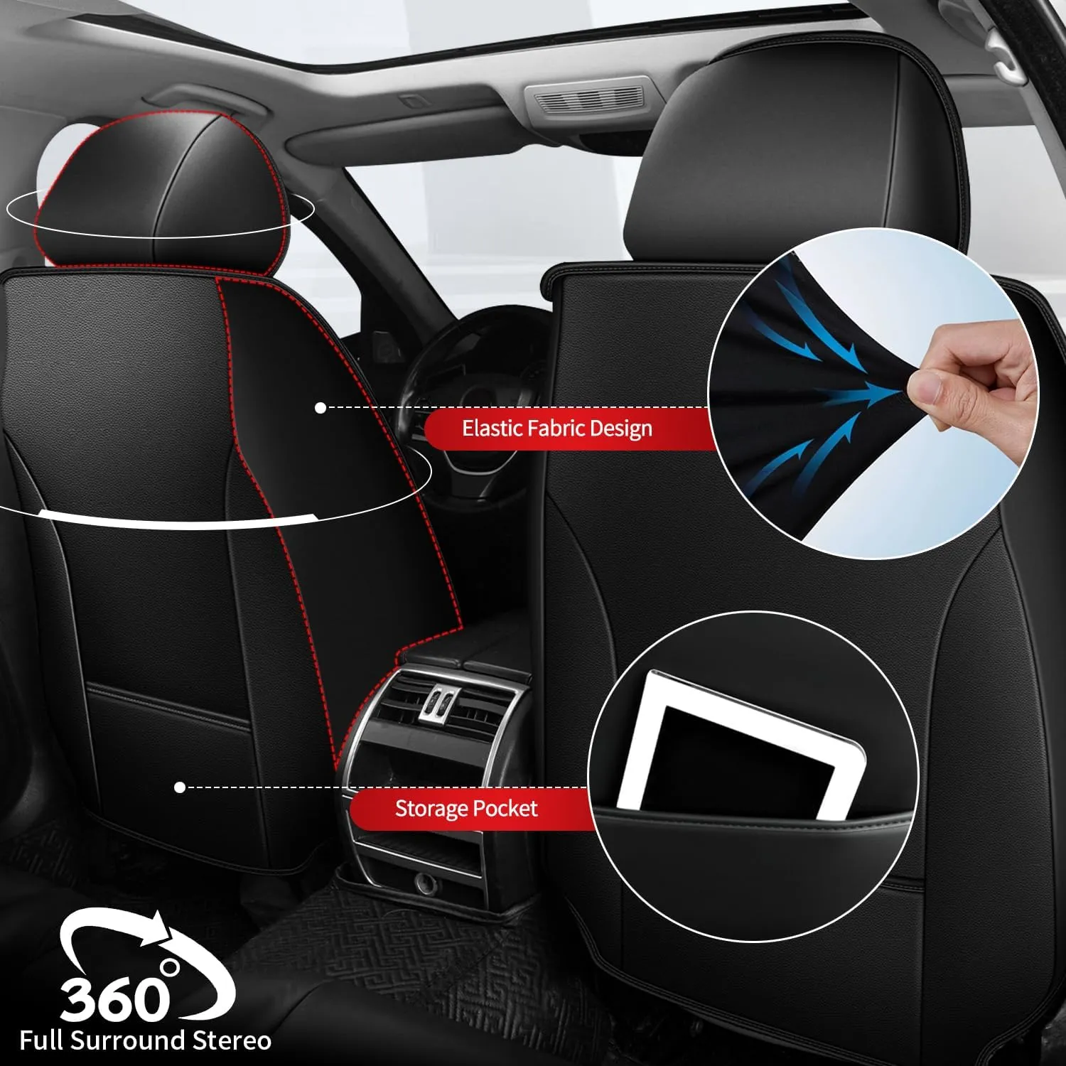 TTX LIGHTING Front Seat Covers Fit for Mazda CX-30 2020-2024 2025 Waterproof Leather 2 Front Seat Covers Automotive Seat Cushion Car Seat Protectors with Airbag Compatible (Redline)