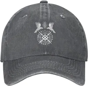 Twin Ravens of Odin Norse Pagan Symbol Hat Casquette Denim Baseball Cap Unisex Men's Hat Women's Hat Black