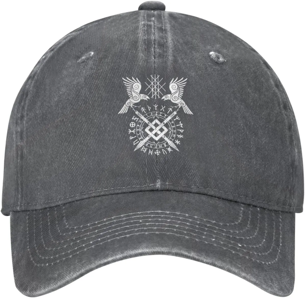 Twin Ravens of Odin Norse Pagan Symbol Hat Casquette Denim Baseball Cap Unisex Men's Hat Women's Hat Black