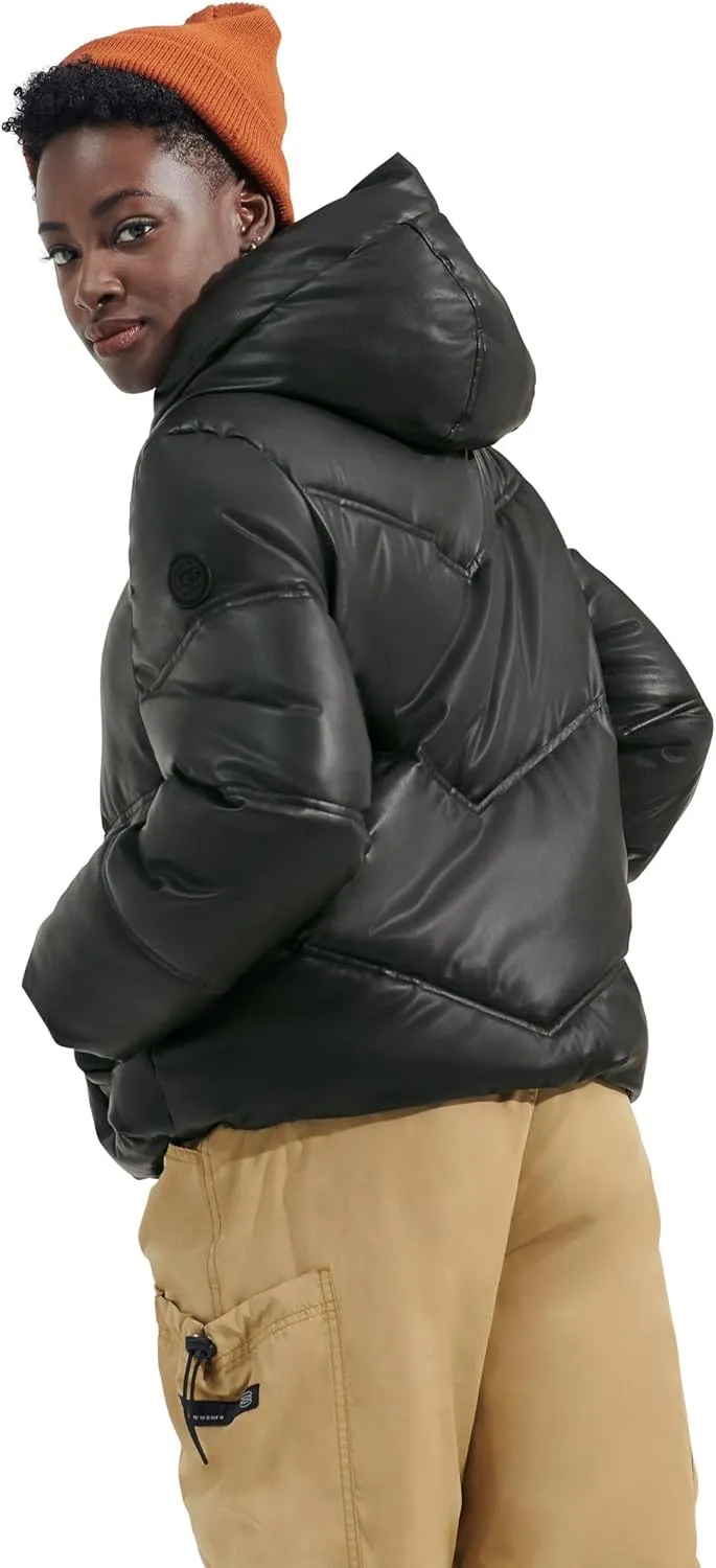 UGG Women's Ronney Puffer Faux Leather Coat