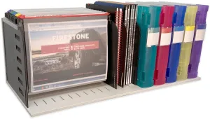 Ultimate Office VersaFile Desktop Hanging Vertical File Organizer Features 9 Adjustable Dividers for Vertical Filing of Hanging Files, Books, and Magazines (Gray w/Black)