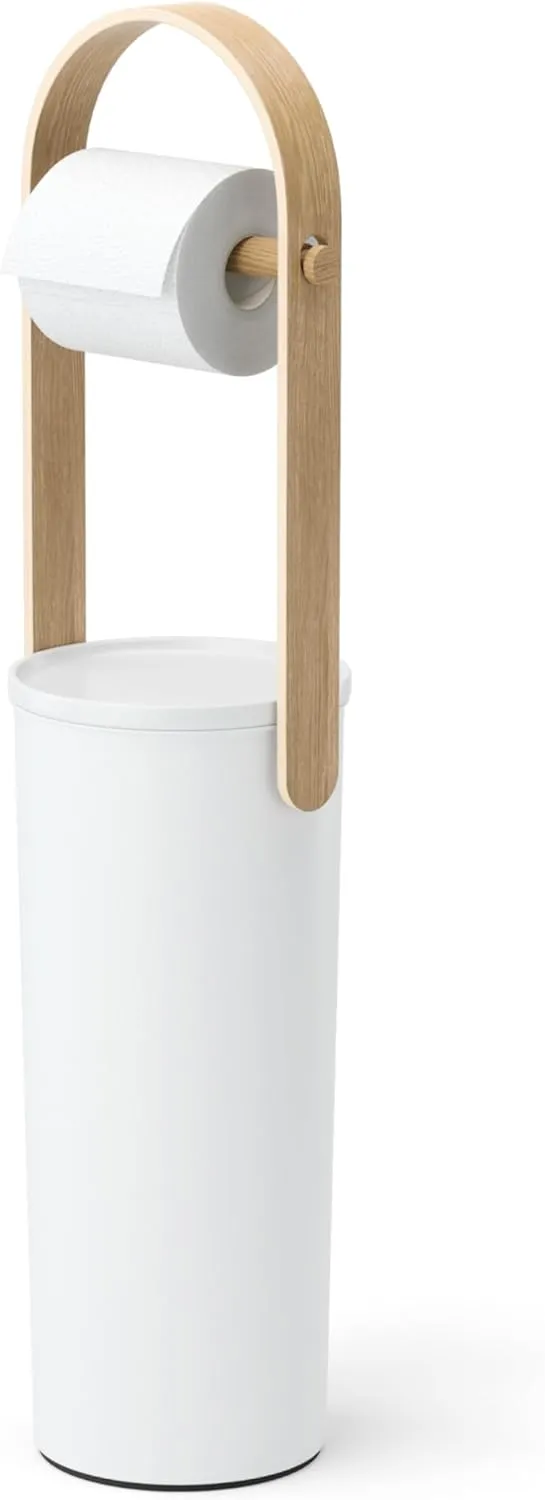 Umbra Bellwood Toilet Paper Stand Holder with Reserve Storage Compartment for 3 Rolls