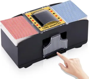 Unniweei Automatic Card Shuffler 1-2 Decks, Battery-Operated Electric Shuffler, Casino Card Game for Poker, Home Card Game, UNO, Phase10, Texas Hold'em, Blackjack, Home Party Club Game