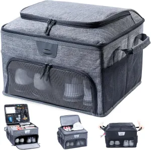 Upgraded Trunk Organizer - Separate Compartment for 2 Pair Shoes, Car Locker Organizer for Golf Balls, Gloves, Accessories