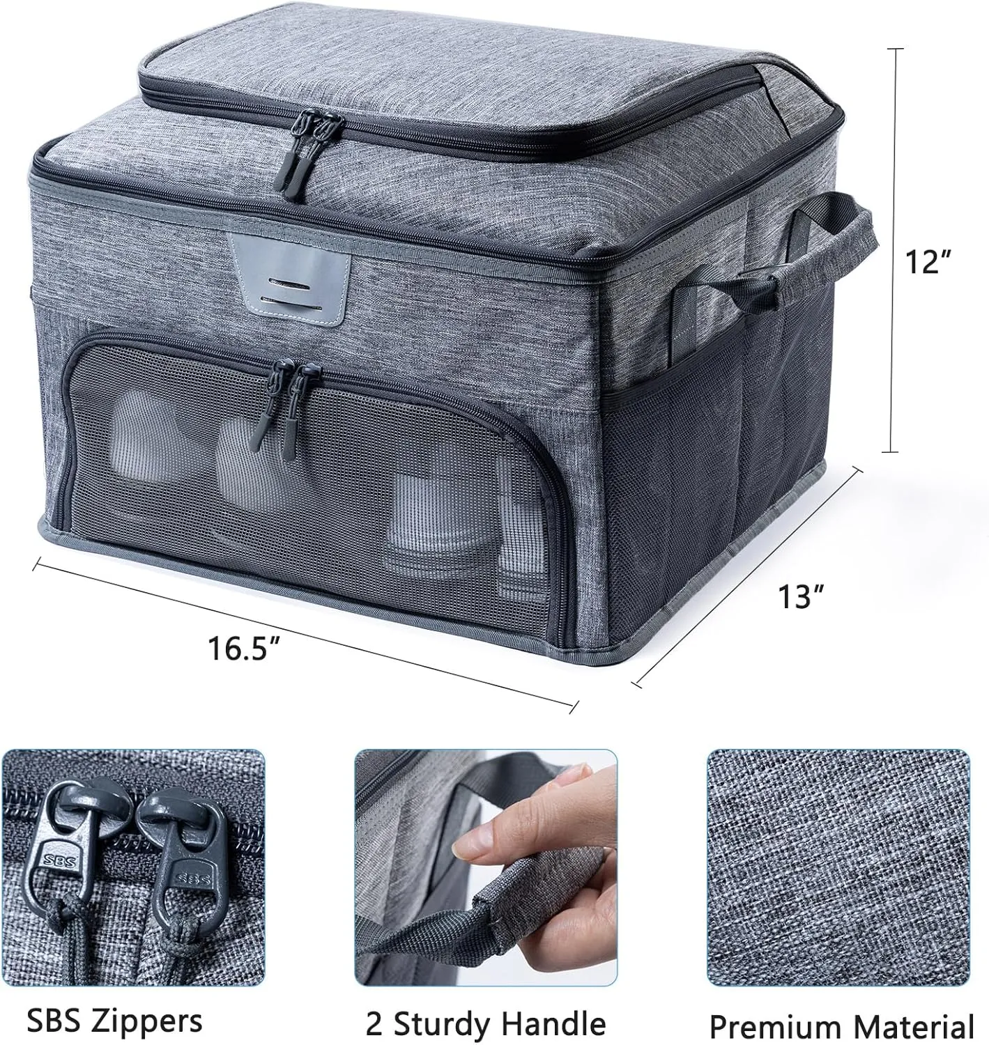 Upgraded Trunk Organizer - Separate Compartment for 2 Pair Shoes, Car Locker Organizer for Golf Balls, Gloves, Accessories