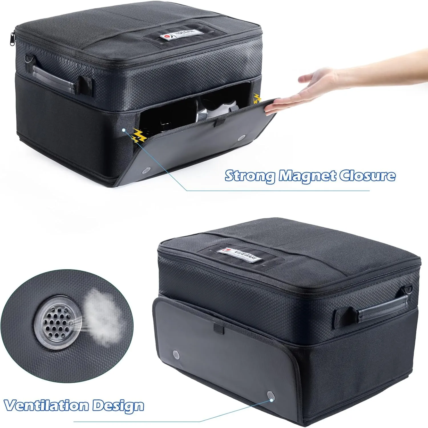 Upgraded Trunk Organizer - Separate Compartment for 2 Pair Shoes, Car Locker Organizer for Golf Balls, Gloves, Accessories
