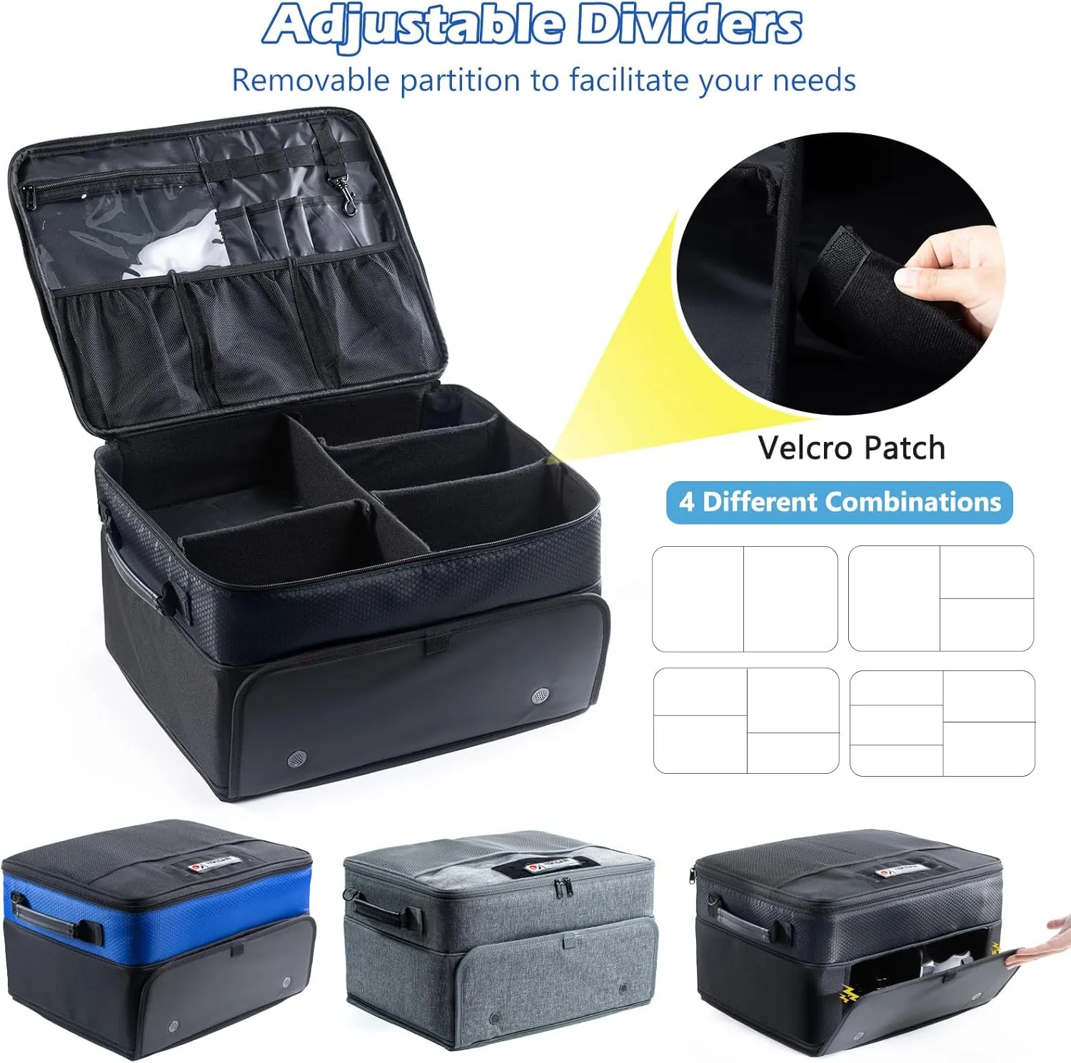 Upgraded Trunk Organizer - Separate Compartment for 2 Pair Shoes, Car Locker Organizer for Golf Balls, Gloves, Accessories