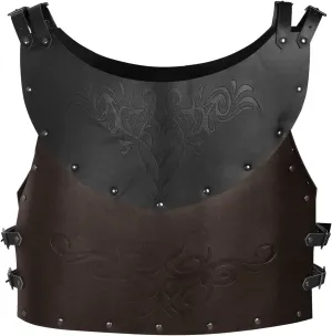 UQJE Leather Chest Armor Men Medieval Viking Retro Mercenary Knight Archer Leather Plate Armor