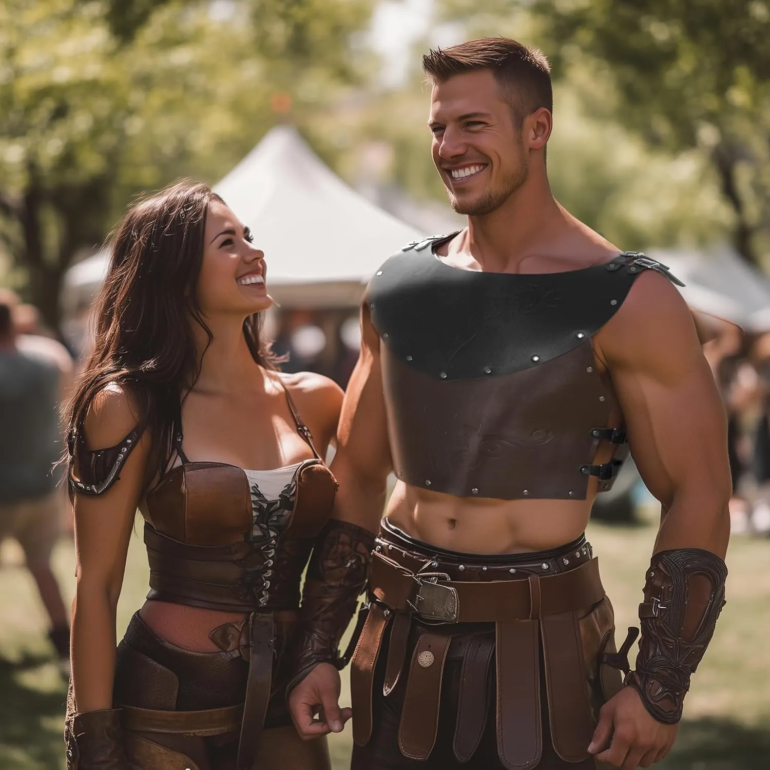 UQJE Leather Chest Armor Men Medieval Viking Retro Mercenary Knight Archer Leather Plate Armor