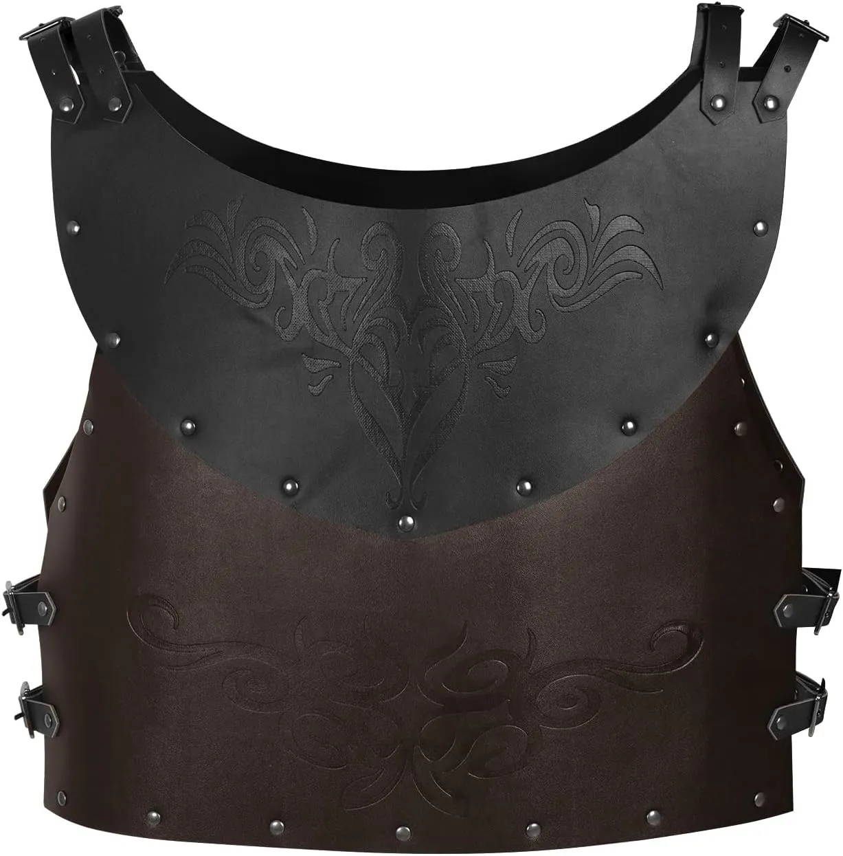 UQJE Leather Chest Armor Men Medieval Viking Retro Mercenary Knight Archer Leather Plate Armor