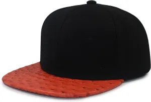 Urban Hip Hop Streetwear Baseball Cap - Solid Color Faux Ostrich Leather Snapback, 6-Panel Unisex Adjustable Hat