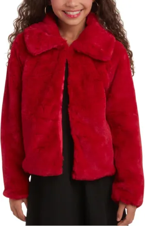 URBAN REPUBLIC Girls' Bolero Jacket - Stylish Cropped Faux Fur Bolero Cardigan - Fashion Outerwear Jackets for Girls (7-14)
