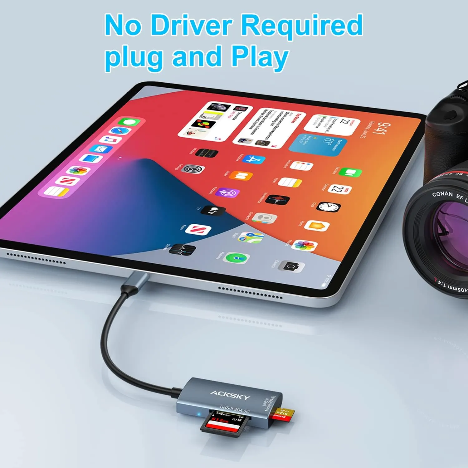 USB-C 4.0 Card Reader - Supports SD/SDHC/SDXC & Micro SDHC/SDXC/MMC UHS-I/II, for iPhone, iPad, MacBook Pro & Samsung S22
