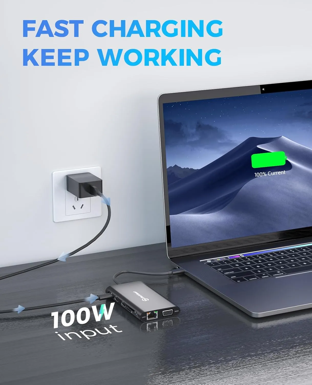 UtechSmart Docking Station, Triple Monitors USB C Laptop Docking Station, 11-1 USB C Dock with 2 HDMI, VGA, PD3.0, SD TF Card Slot, 4 USB Ports USB-C Adapter Compatible for MacBook & Windows(Black)