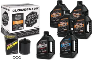 V-Twin Oil Change Kit Mineral w/Black Filter, Evolution
