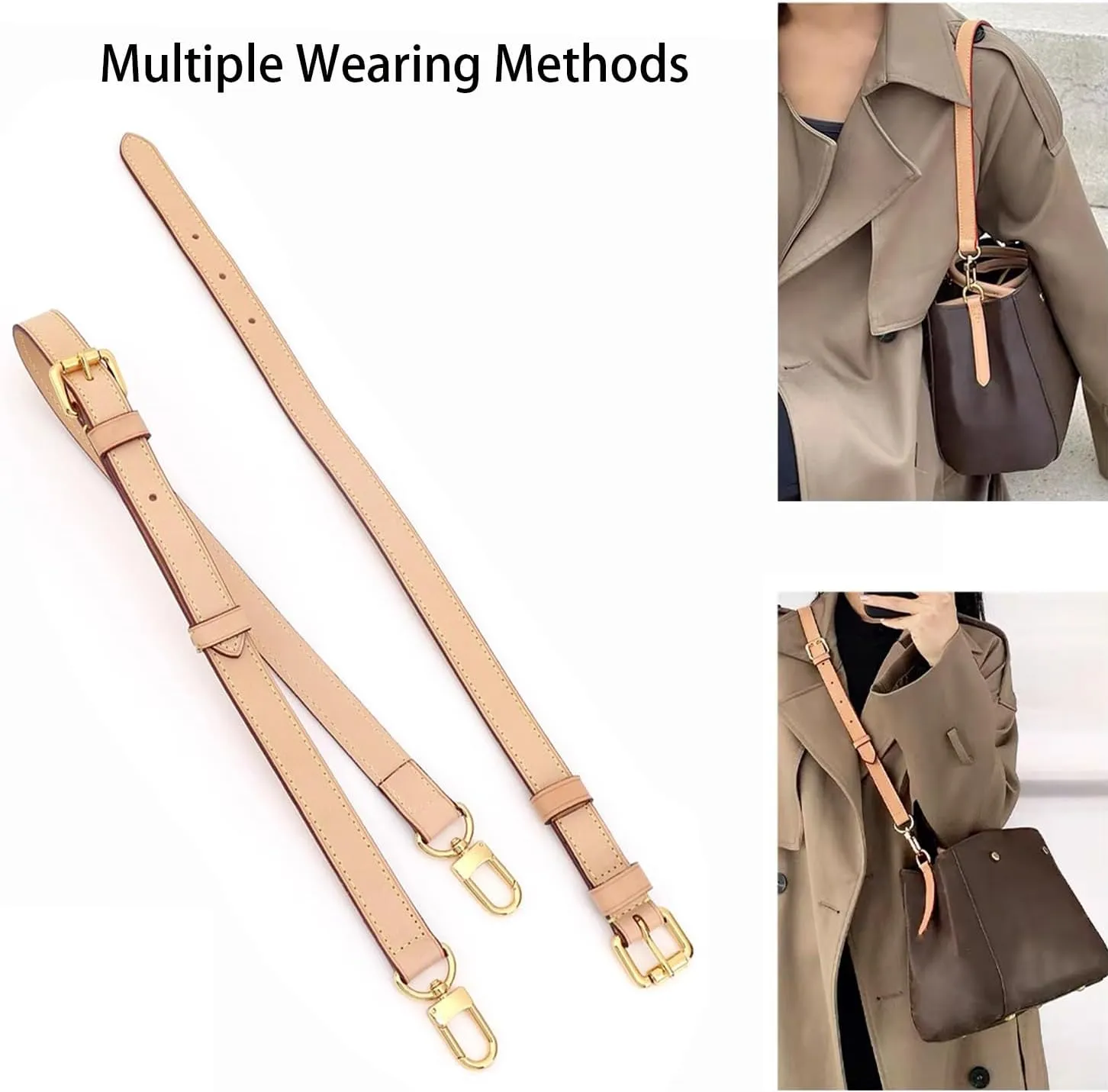 Vachetta Leather Crossbody Strap for SPEEDY L V Handbag Replacement Shoulder Strap