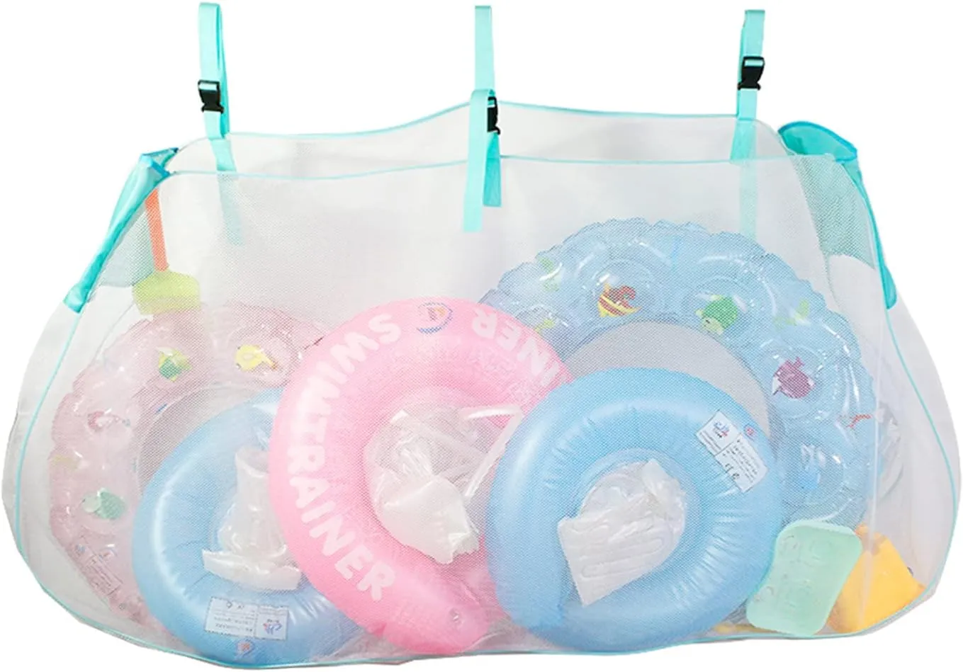 VALINK Pool Float Storage Bag - Pool Storage Bag Pool Toy Storage Swimming Pool Bag Large Hanging Net Bag Swimming Pool Accessories Toy Organizer for pool Fence, Beach