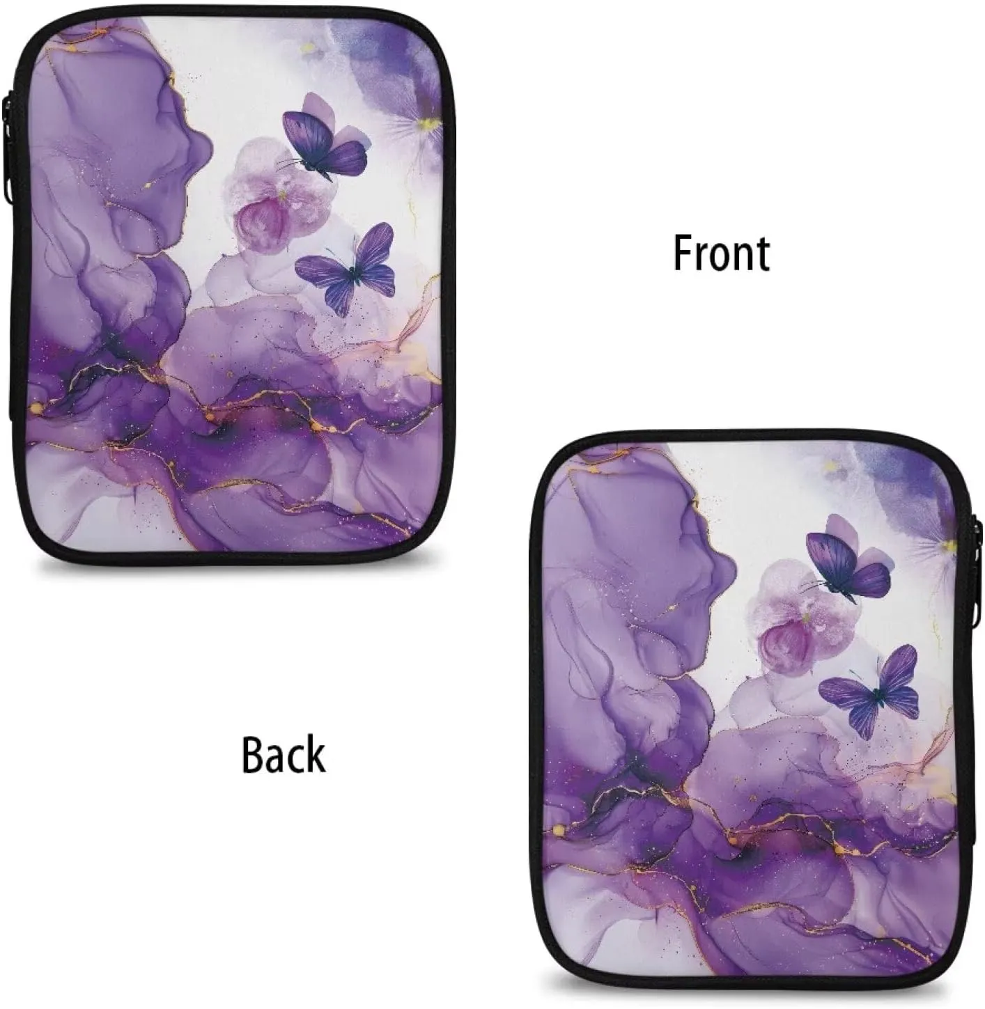 Vanideaoty Butterfly Crochet Hook Case Portable Marble Crochet Hook Organizer Without Hooks and Accessories Crochet Storage Organizer for Airports and Parks