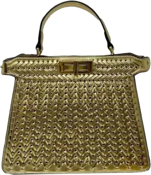 Vegan Leather Tote Bags for Women Woven Small Crossbody Shoulder Purse Trendy Top Handle Handbags Buckle Satchels