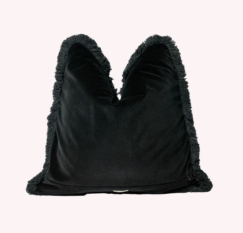 Velvet Pillow with Fringe