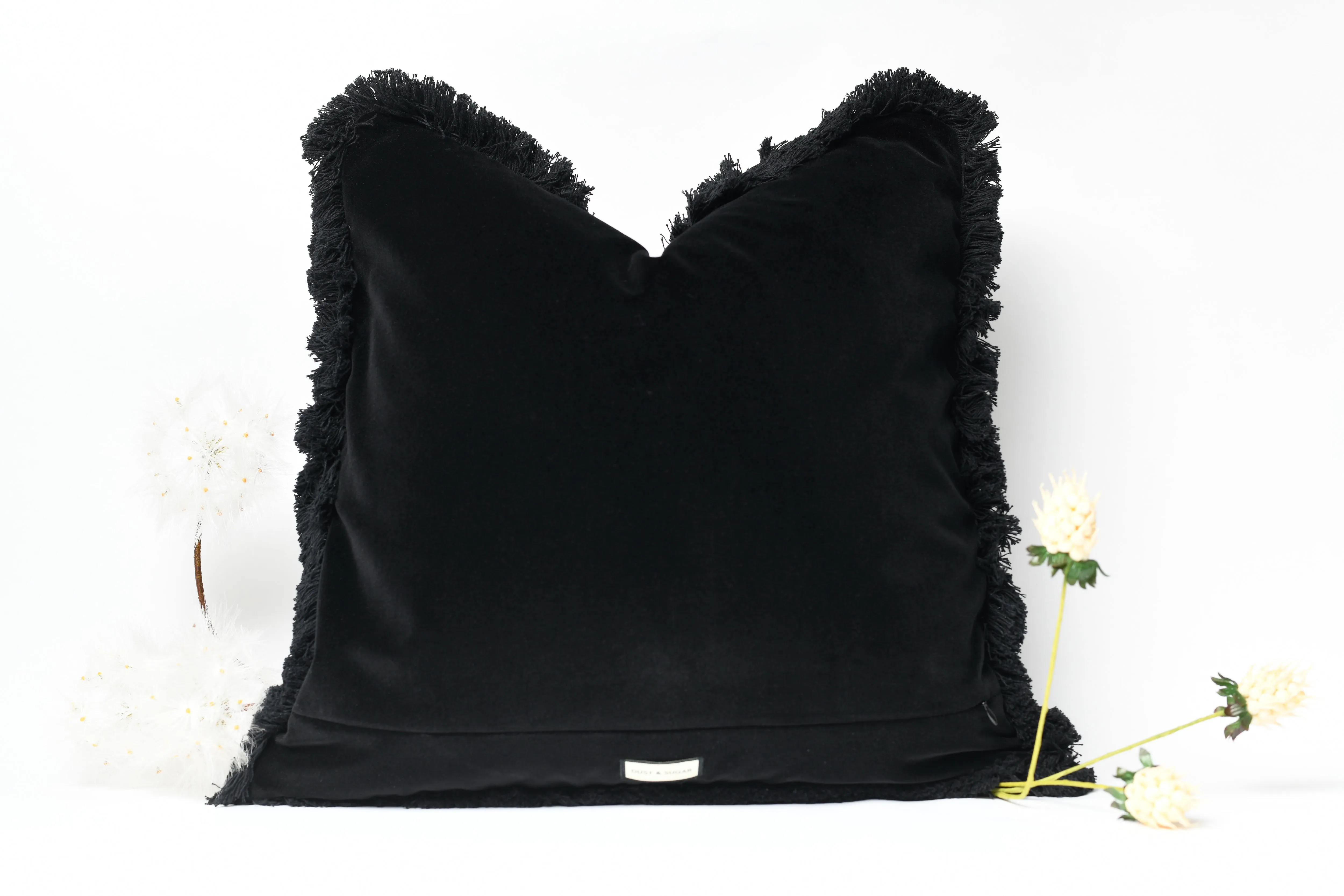 Velvet Pillow with Fringe