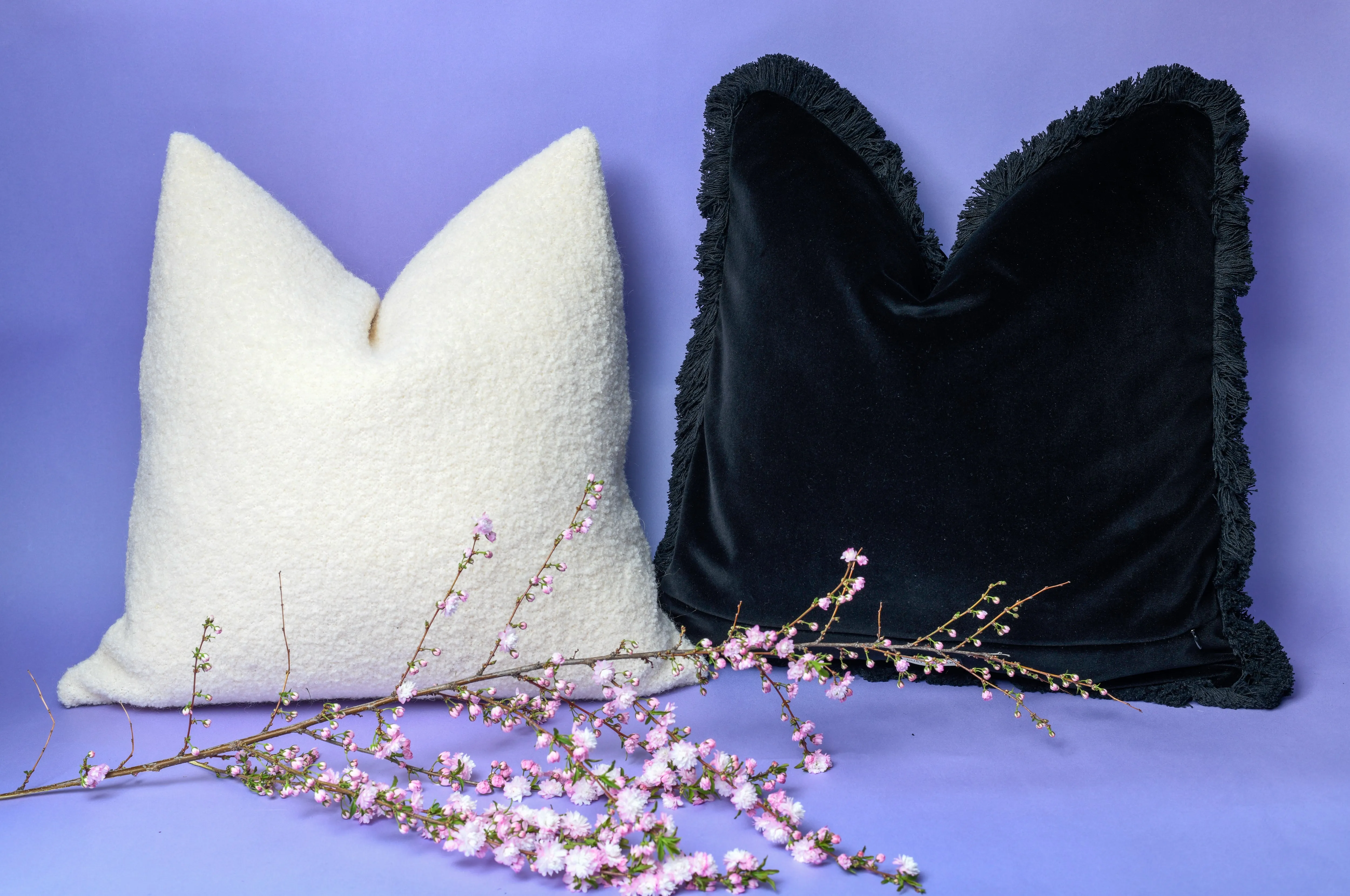 Velvet Pillow with Fringe