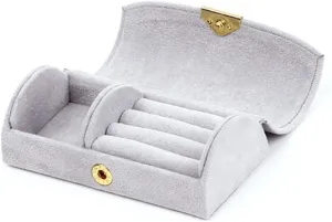 Velvet Travel Jewelry Gifts Box For Ecklace Earrings Storage Case (C 10.2x5.1x3.5cm)