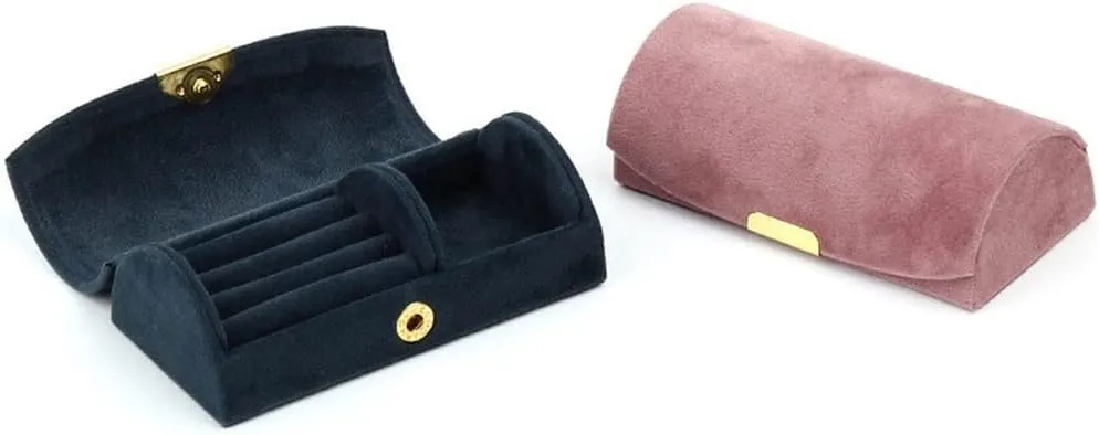 Velvet Travel Jewelry Gifts Box For Ecklace Earrings Storage Case (C 10.2x5.1x3.5cm)