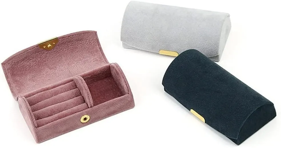 Velvet Travel Jewelry Gifts Box For Ecklace Earrings Storage Case (C 10.2x5.1x3.5cm)