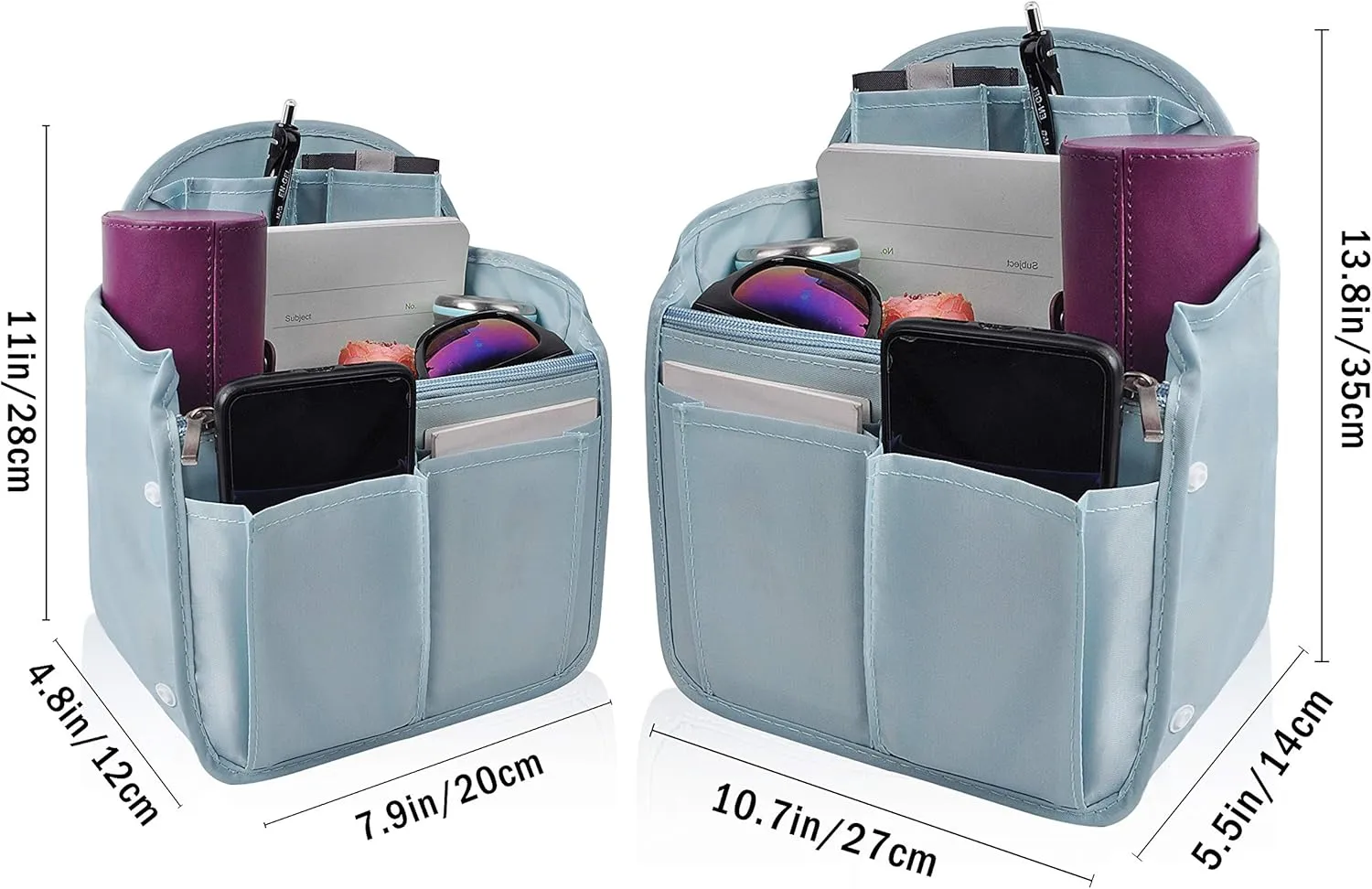 Vercord Backpack Organizer Insert Liner Hanging Travel Bag in Bag with Many Pockets