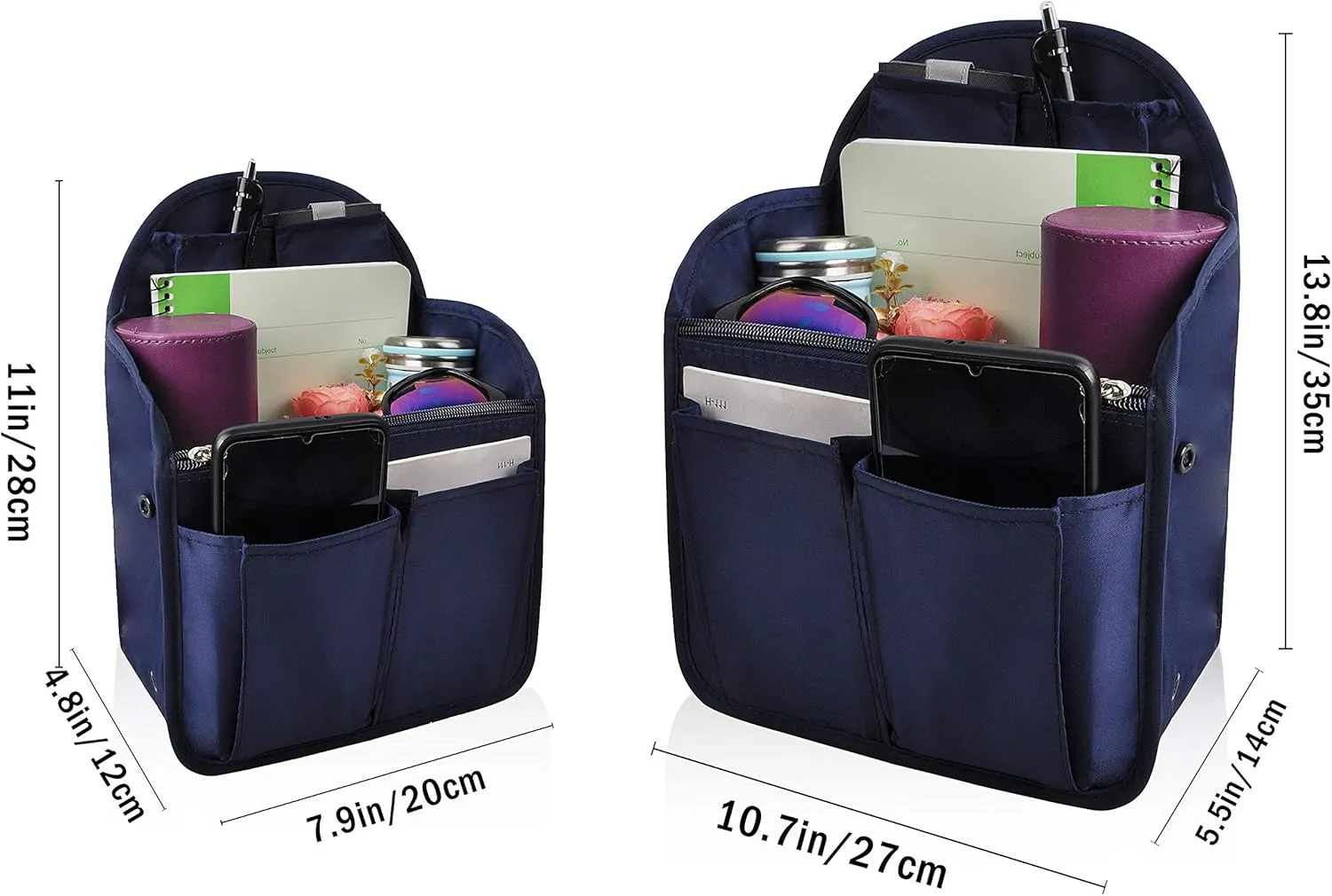 Vercord Backpack Organizer Insert Liner Hanging Travel Bag in Bag with Many Pockets