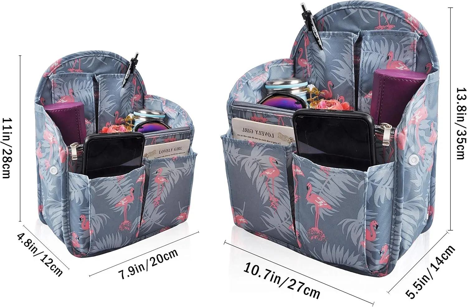 Vercord Backpack Organizer Insert Liner Hanging Travel Bag in Bag with Many Pockets