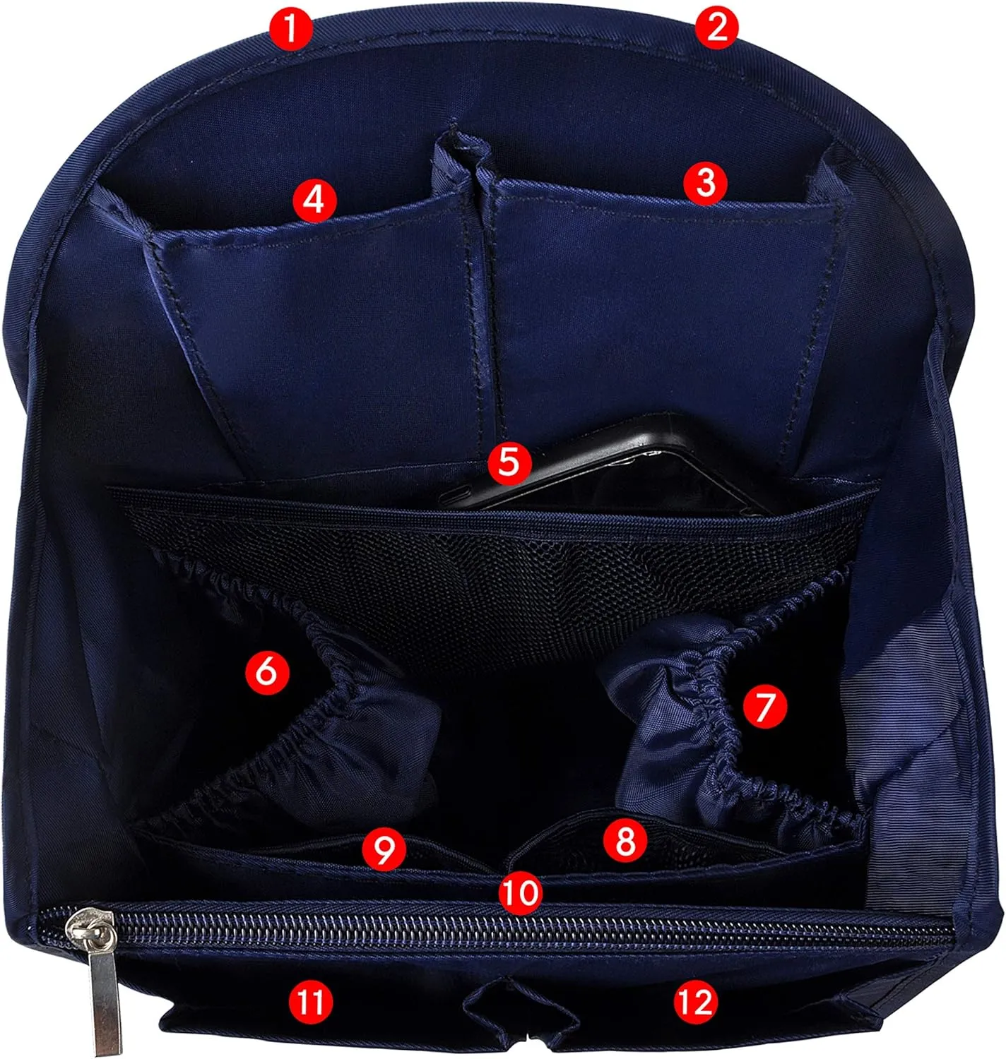 Vercord Backpack Organizer Insert Liner Hanging Travel Bag in Bag with Many Pockets