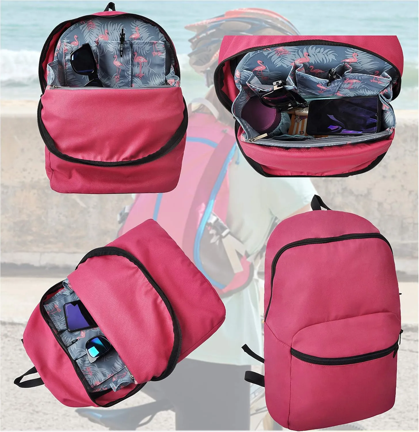 Vercord Backpack Organizer Insert Liner Hanging Travel Bag in Bag with Many Pockets
