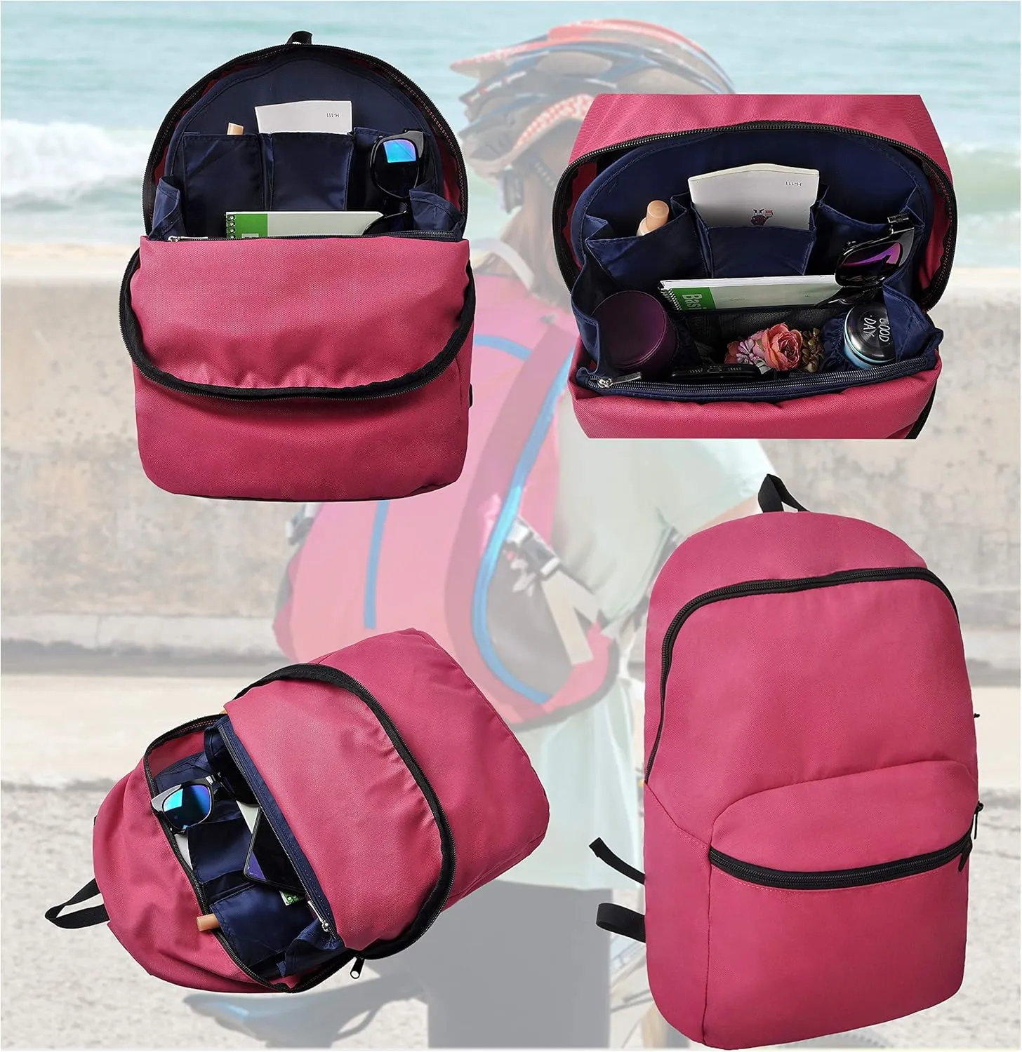 Vercord Backpack Organizer Insert Liner Hanging Travel Bag in Bag with Many Pockets