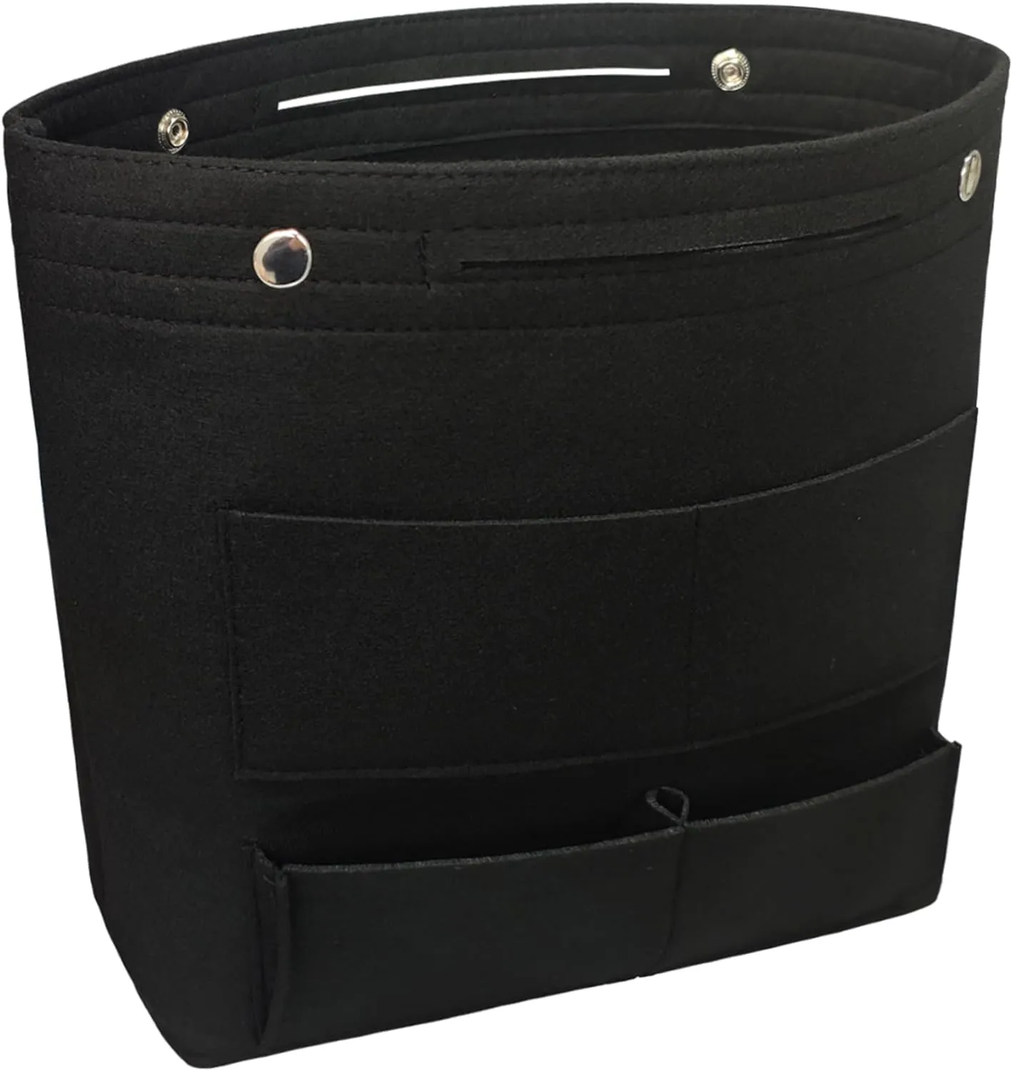 Vercord Extra Tall Felt Bag Organizer Vertical Height Design for Deep Tote and Backpack Bags Black