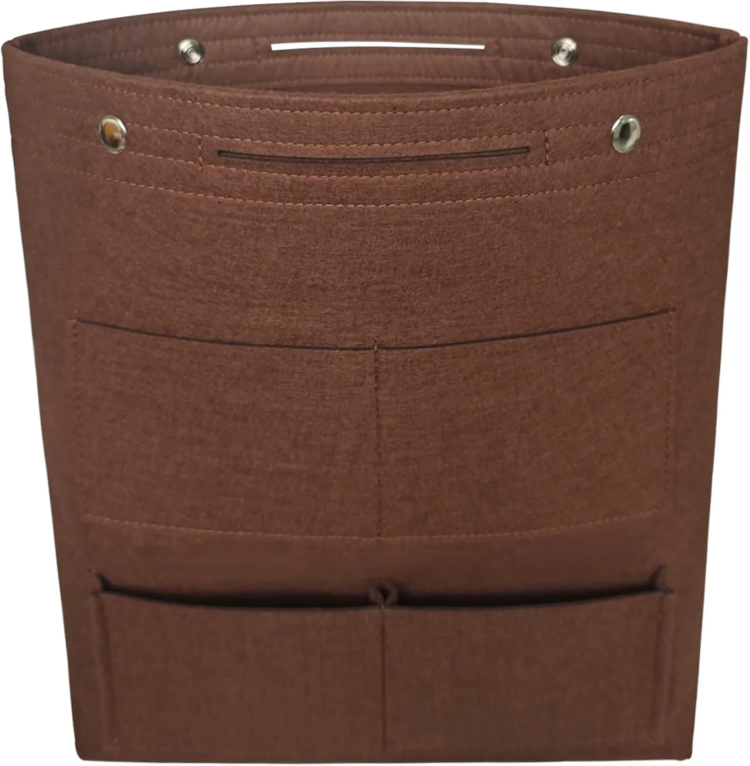 Vercord Extra Tall Felt Bag Organizer Vertical Height Design for Deep Tote and Backpack Bags Brown