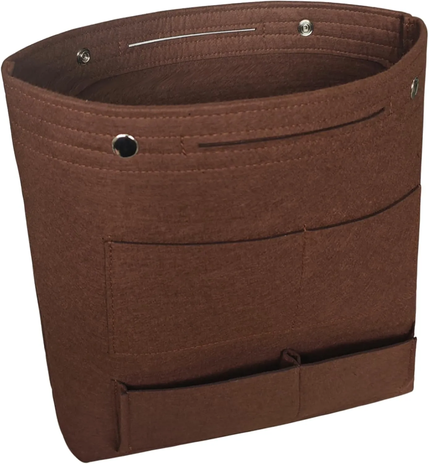 Vercord Extra Tall Felt Bag Organizer Vertical Height Design for Deep Tote and Backpack Bags Brown