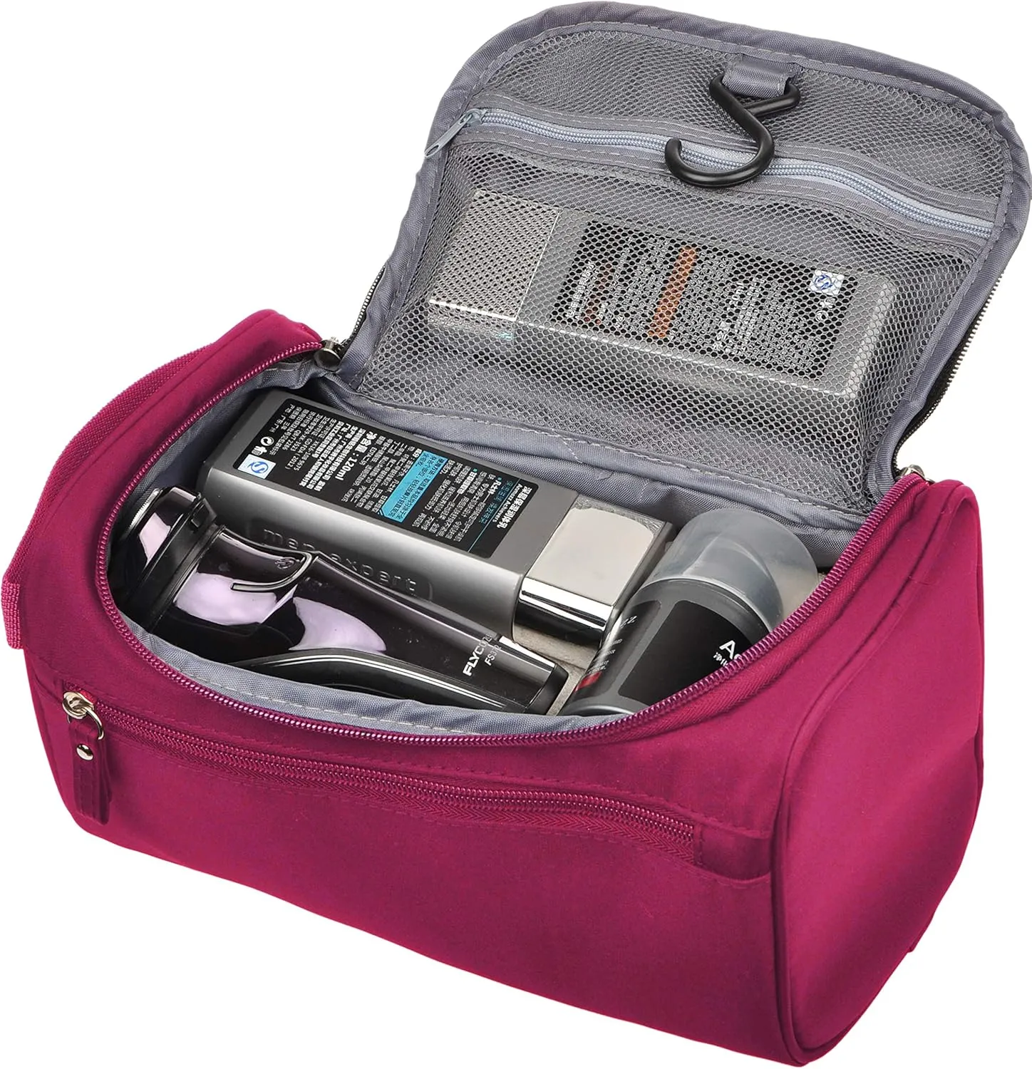 Vercord Mens Toiletry Bag Wash Travel Small Shaving Dop Kit Shower Bathroom Ditty Hygiene Bag Burgundy