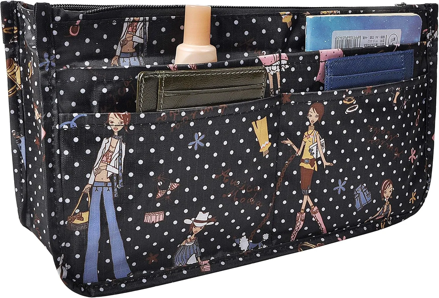 Vercord Patterned Purse Handbag Tote Pocketbook Bag Organizer Insert with Zipper Handle for Women Medium Beauty