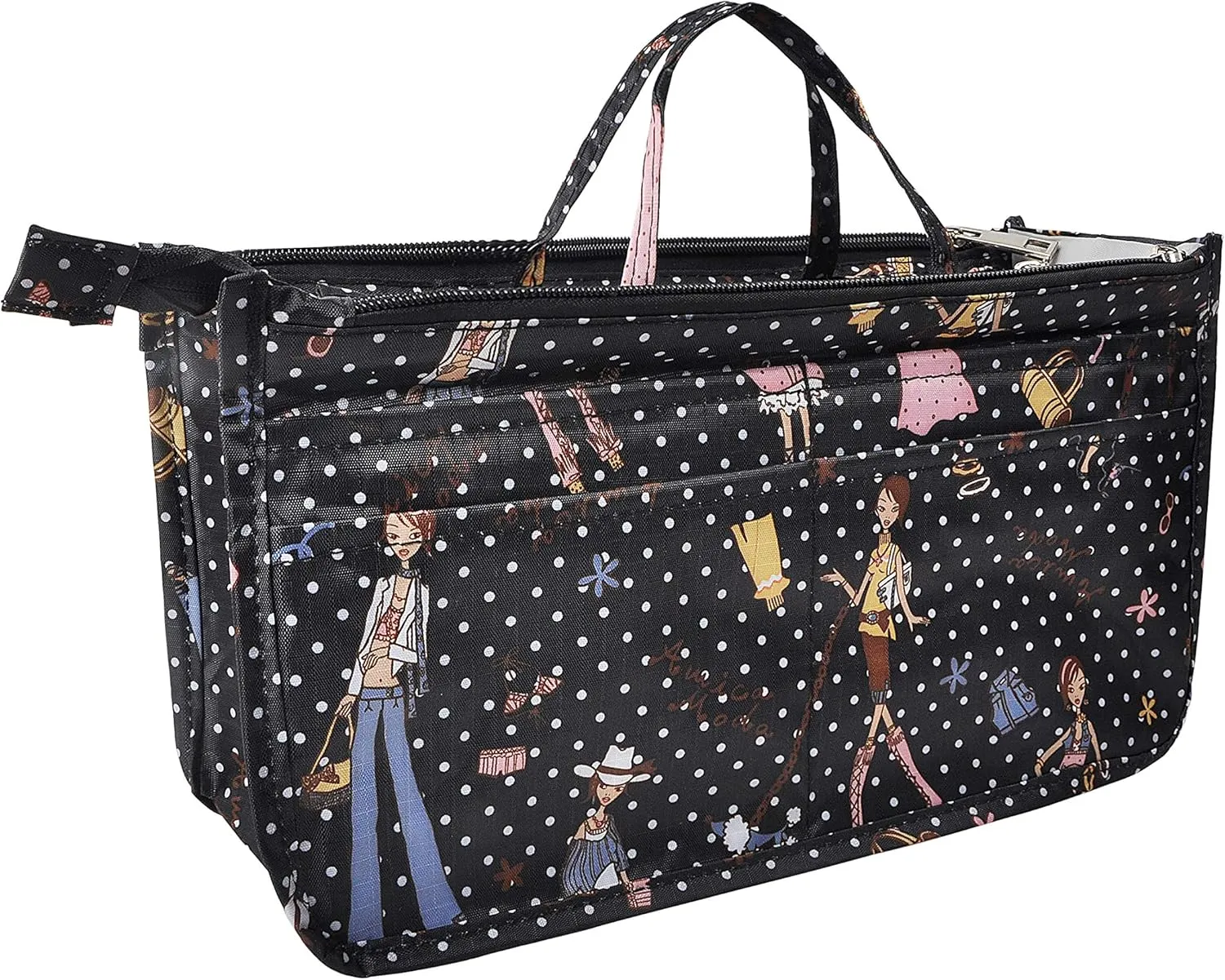 Vercord Patterned Purse Handbag Tote Pocketbook Bag Organizer Insert with Zipper Handle for Women Medium Beauty
